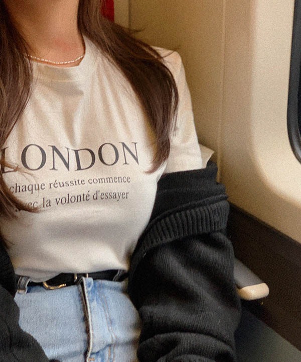 [#LONDON] 영문 레터링 레이어드 반팔 티셔츠 런던 데일리 티