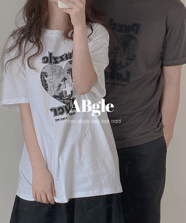[UNISEX/Hip🖤] 락 시크 빈티지 남녀공용 반팔티 커플룩 오버핏 박시 그래픽 레터링 티셔츠