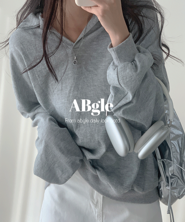 [Dailyෆ Mood] 카라 무지 맨투맨 브이넥 루즈핏 기본 베이직 긴팔 티셔츠