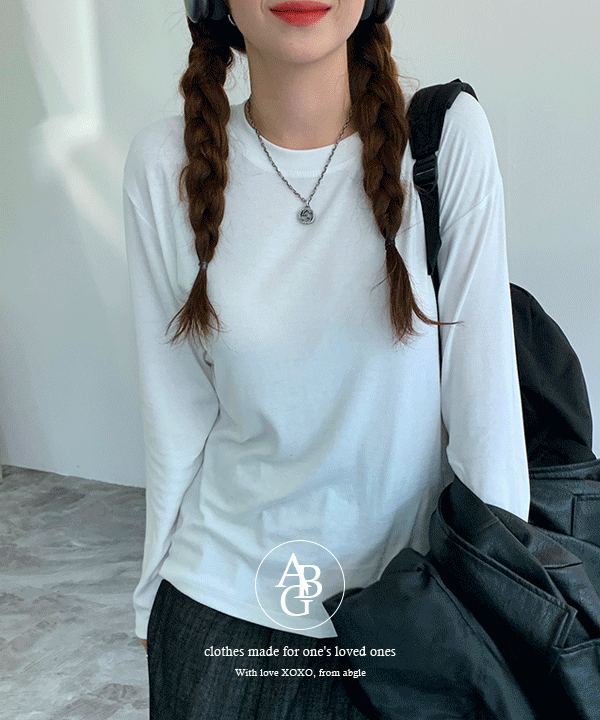 [8color] 파스텔 긴팔 무지 티셔츠 루즈핏 긴팔티 레이어드 자켓이너 라운드넥 기본티
